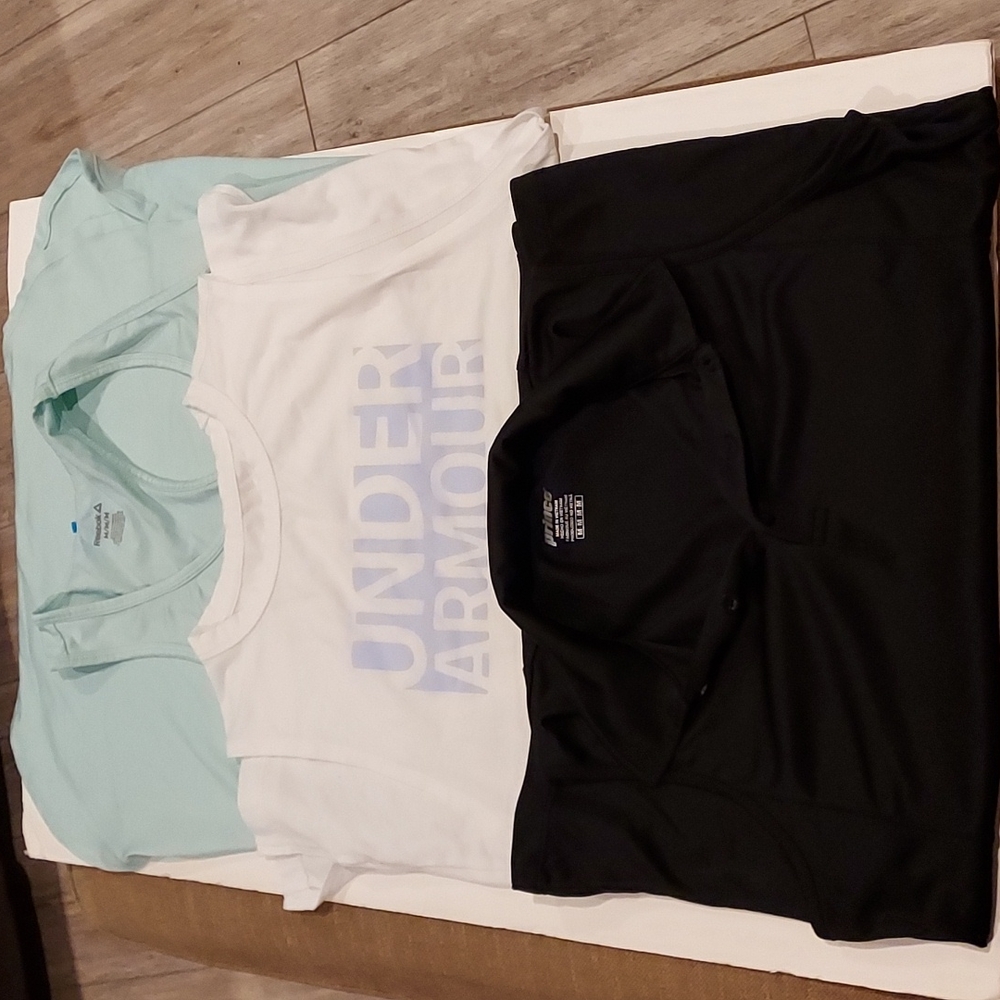 3 NWOT Women's Workout Tops UA, Reebok and Prince Size M